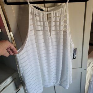 NWT, INC, XL, White Sleeveless Blouse